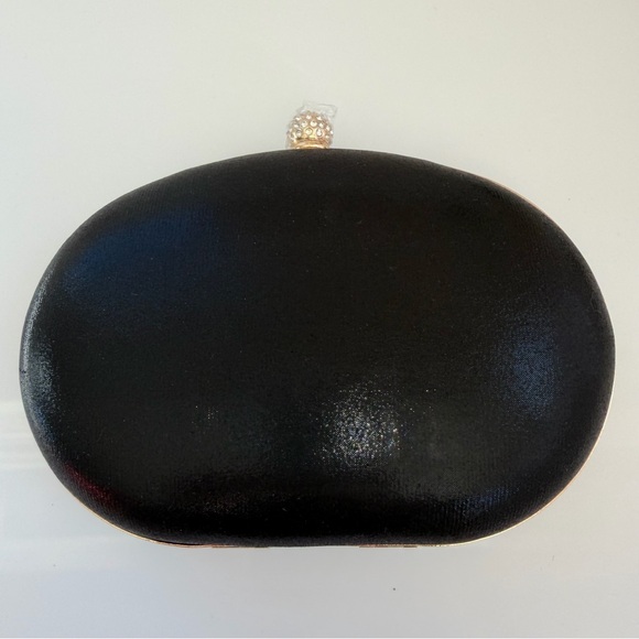 RAMLA Black Bejeweled Crystal Evening Bag w/ Chain Strap Top Handle NEW! - Picture 3 of 5